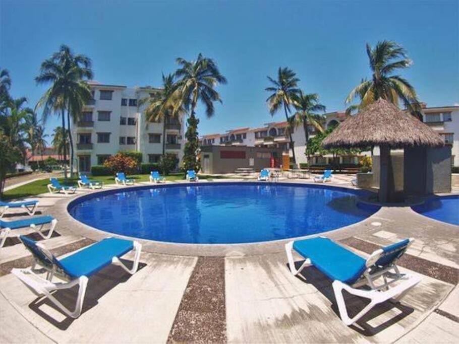 Magnifico Departamento, Cocina Equipada, 2 Recamaras 2 Banos , Hasta 6 Personas, 3 Albercas, Playa A 50 Mts Wifi, Aire Acondicionado Apartment Манзанило Екстериор снимка